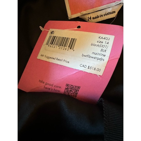 Kate Spade Bowtiful Bow Strap Dress Black Cocktail Party Sz 14 NEW $375 - Picture 5 of 11